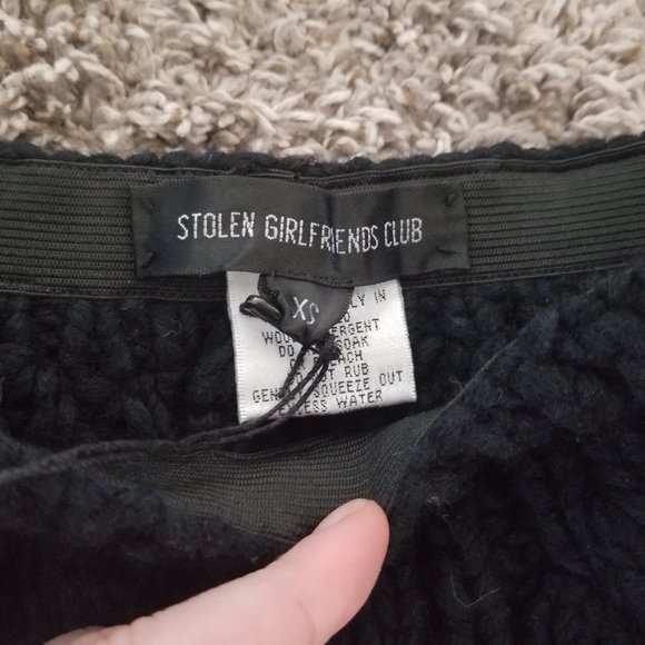 RARE NWOT Vintage Stolen Girlfriends Club Cable Knit Shorts, Size XS, Black - Picture 2 of 3